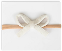 Load image into Gallery viewer, Adora Mini Cream Velvet Bow Headband
