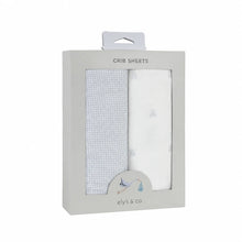 Load image into Gallery viewer, Ely's &amp; Co 2 Pack Jersey Crib Sheets - Gingham Bear Collection - Blue
