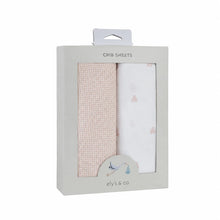 Load image into Gallery viewer, Ely's &amp; Co 2 Pack Jersey Crib Sheet - Gingham Bear Collection - Pink