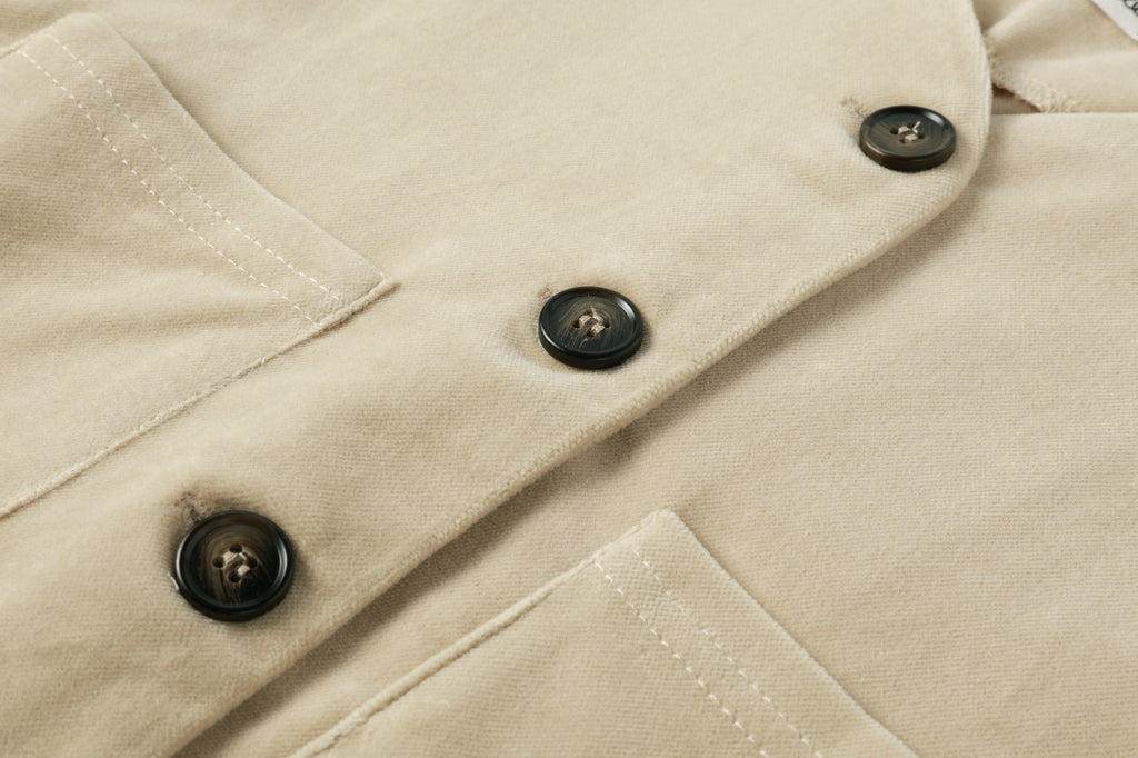 NouNelle Crushed Velour Tan Blazer And Shorts