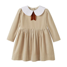 Load image into Gallery viewer, NouNelle Crushed Velour Tan Tie Dress