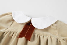 Load image into Gallery viewer, NouNelle Crushed Velour Tan Tie Romper