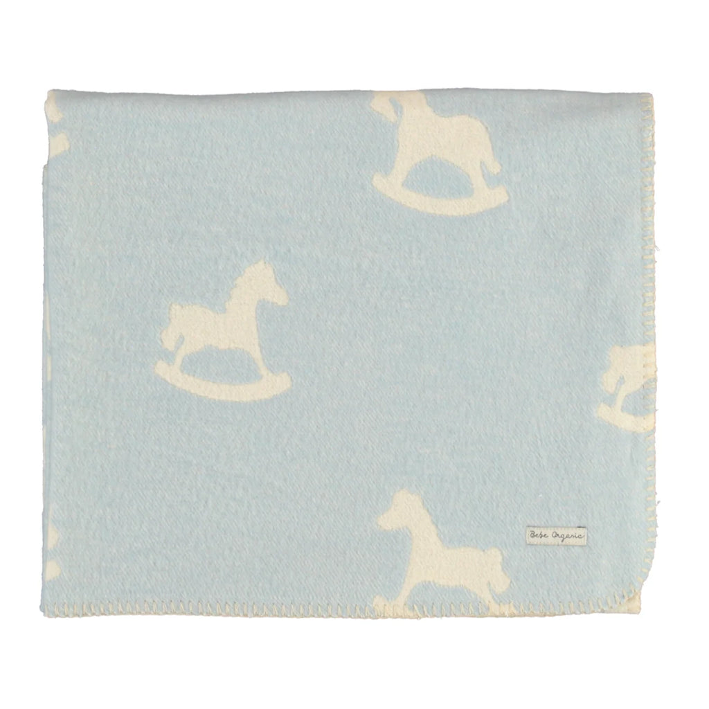 Bebe Organic Cuddle Horse Blanket - Faded Blue