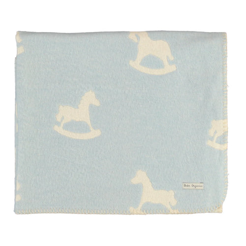 Bebe Organic Cuddle Horse Blanket - Faded Blue