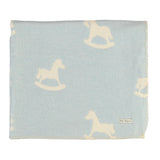 Bebe Organic Cuddle Horse Blanket - Faded Blue
