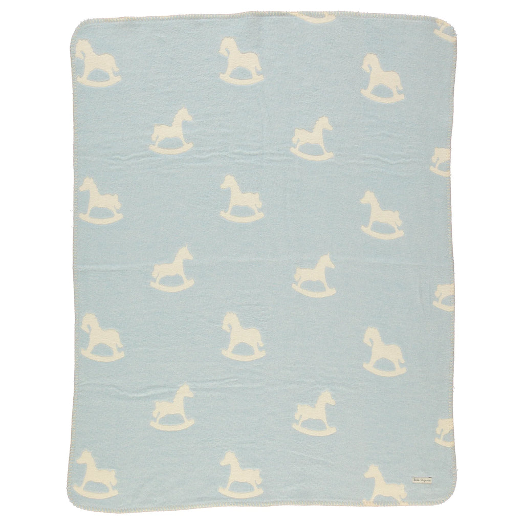 Bebe Organic Cuddle Horse Blanket - Faded Blue
