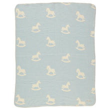 Load image into Gallery viewer, Bebe Organic Cuddle Horse Blanket - Faded Blue