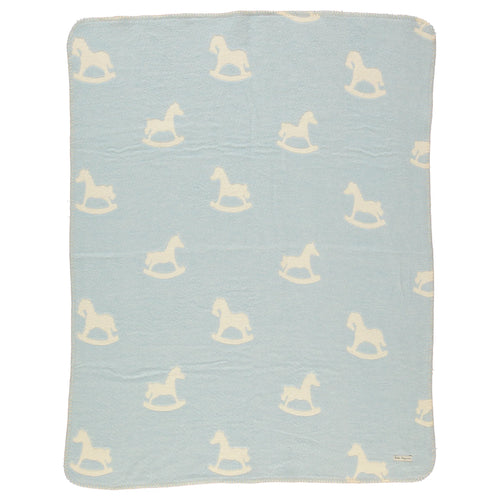 Bebe Organic Cuddle Horse Blanket - Faded Blue