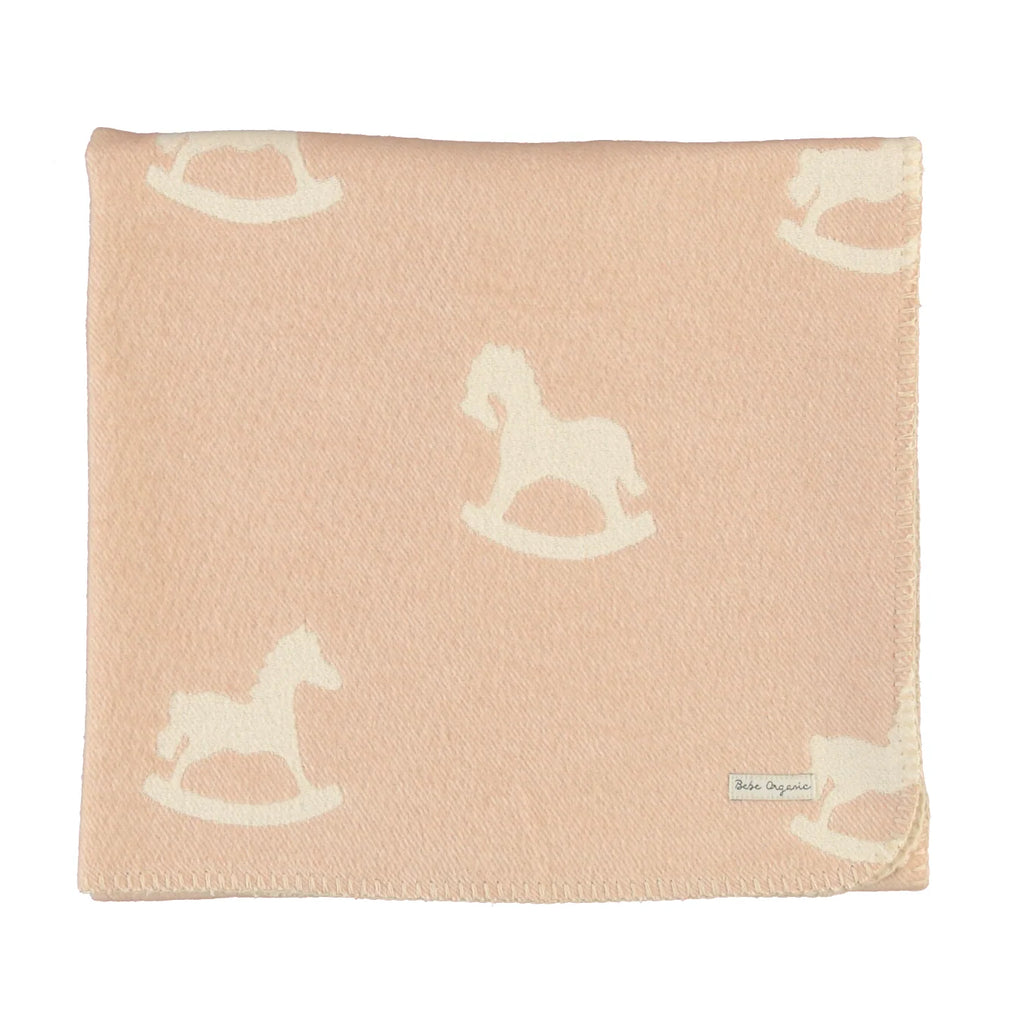 Bebe Organic Cuddle Horse Blanket - Faded Rose