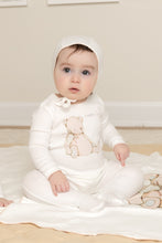Load image into Gallery viewer, Bee &amp; Dee Cuddle Time Footie And Bonnet - Chalk White Girls