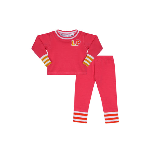 Little Parni Varsity Colorblock Doll Pajamas D04 - Pink