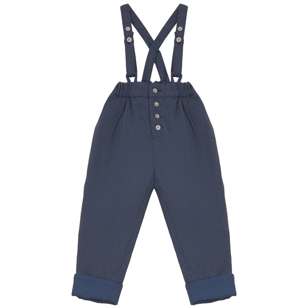 Calla Lili Boys Pants With Suspenders - Blue