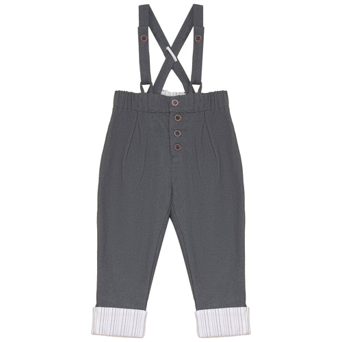 Calla Lili Boys Pants With Suspenders - Grey