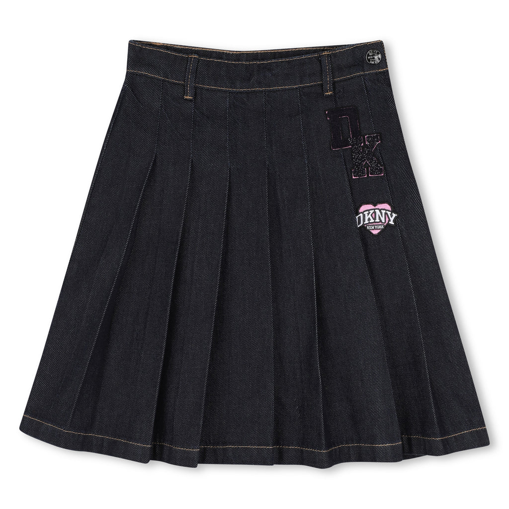 DKNY Pleated Denim Skirt - Denim Blue