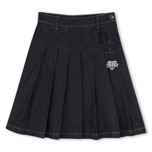 DKNY Pleated Denim Skirt - Denim Blue
