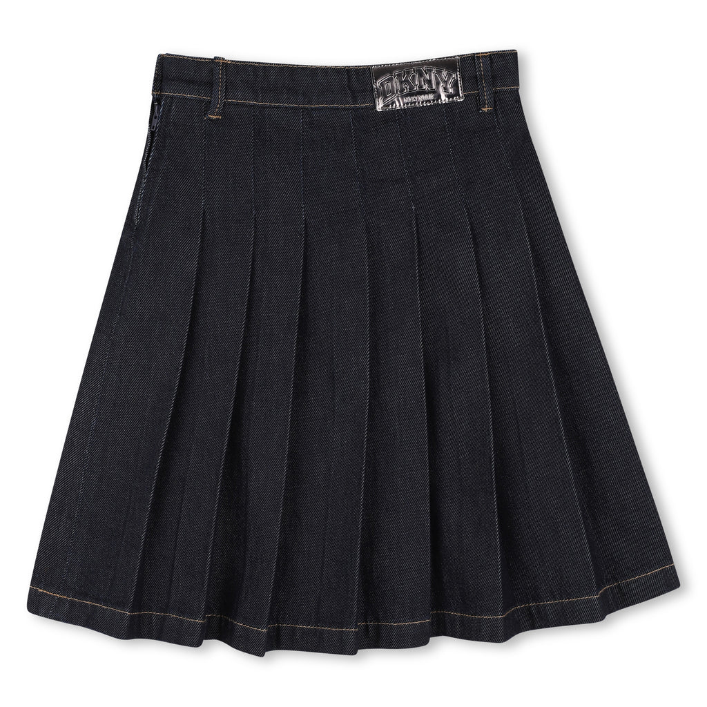 DKNY Pleated Denim Skirt - Denim Blue