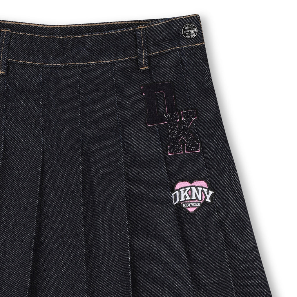 DKNY Pleated Denim Skirt - Denim Blue