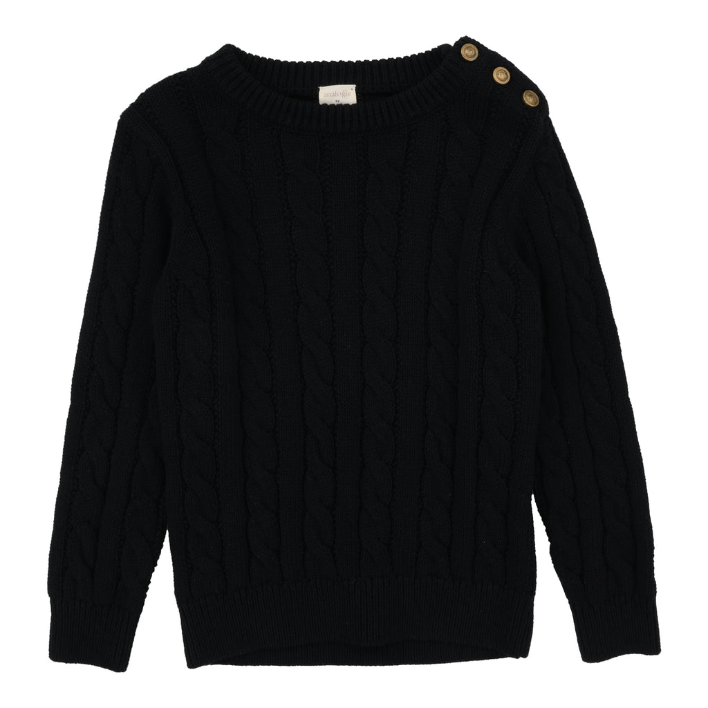 Lil Legs Cable Knit Sweater - Black