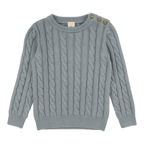 Lil Legs Cable Knit Sweater - Dusty Blue
