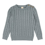 Lil Legs Cable Knit Sweater - Dusty Blue