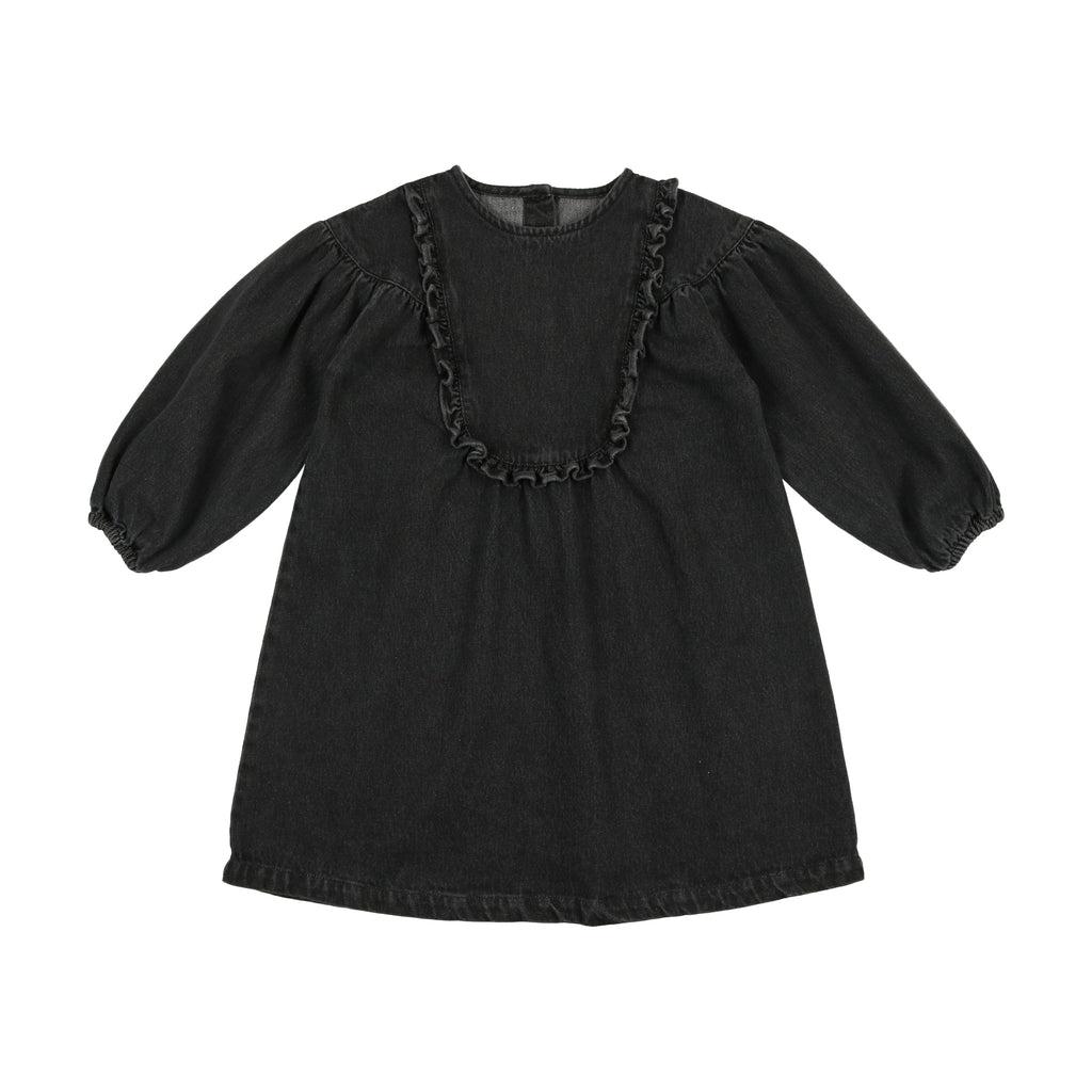 girls black denim dress Zara Girls 11-12 Fringe Black Denim Dress Long Sleeve NWT