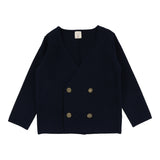 Lil Legs Double Breasted Knit Blazer - Navy
