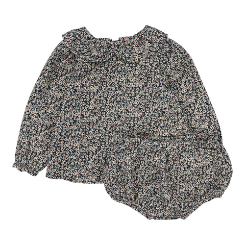 Lil Legs Daisy Floral Set - Dusty Blue