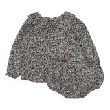 Lil Legs Daisy Floral Set - Dusty Blue