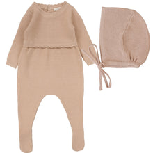 Load image into Gallery viewer, Lil Legs Knit Footie And Bonnet - Dusty Pink