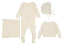 Load image into Gallery viewer, Lil Leg Dotted Knit Footie 4PC Layette Set - Cream