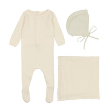 Load image into Gallery viewer, Lil Leg Dotted Knit Footie 3PC Set - Cream