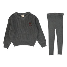 Load image into Gallery viewer, Lil Legs Knit VNeck Toddler Set - Mid Grey