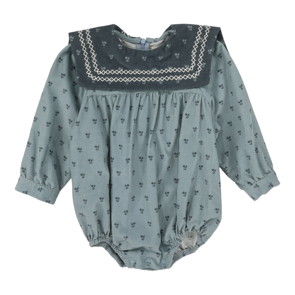Lil Legs Primrose Romper - Dusty Blue