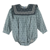 Lil Legs Primrose Romper - Dusty Blue