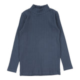 Lil Legs Double Rib Mockneck - Off Blue