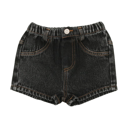 Lil Leg Denim Shorts - Black Denim