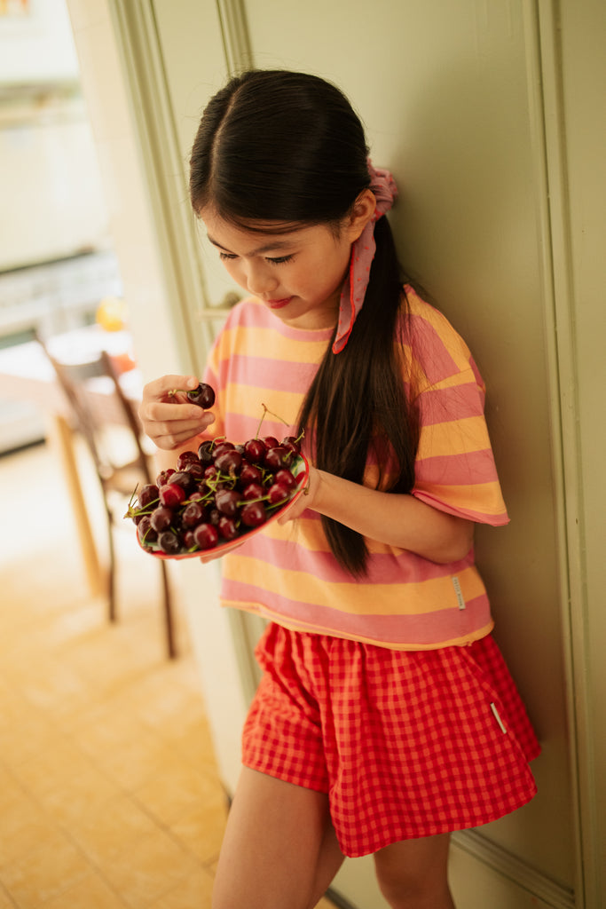Petit Blush Stripe T-shirt - Cashmere Rose/Peach Cobbler