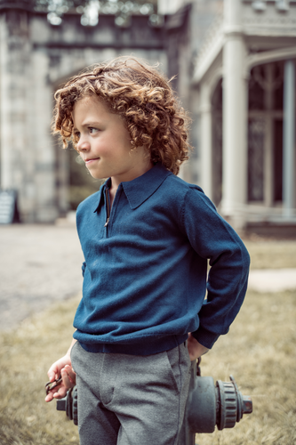 Coco Blanc Navy Zipper Polo