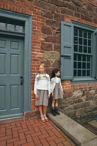 Looms Fair Isle Collection Cardigan - Ivory/Mauve