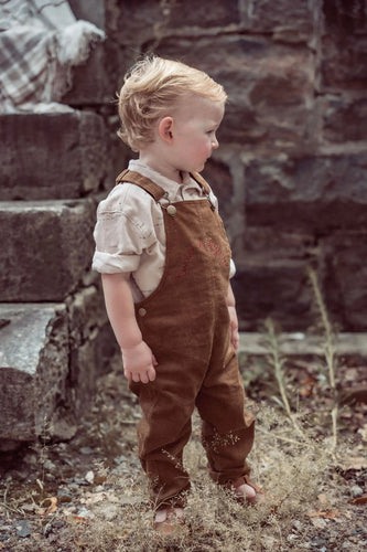 Coco Blanc Tan Long Corduroy Overalls