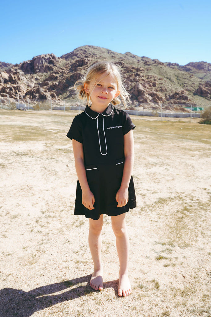 Coco Blanc Short Silk Shirt Dress - Black