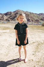 Load image into Gallery viewer, Coco Blanc Short Silk Shirt Dress - Black