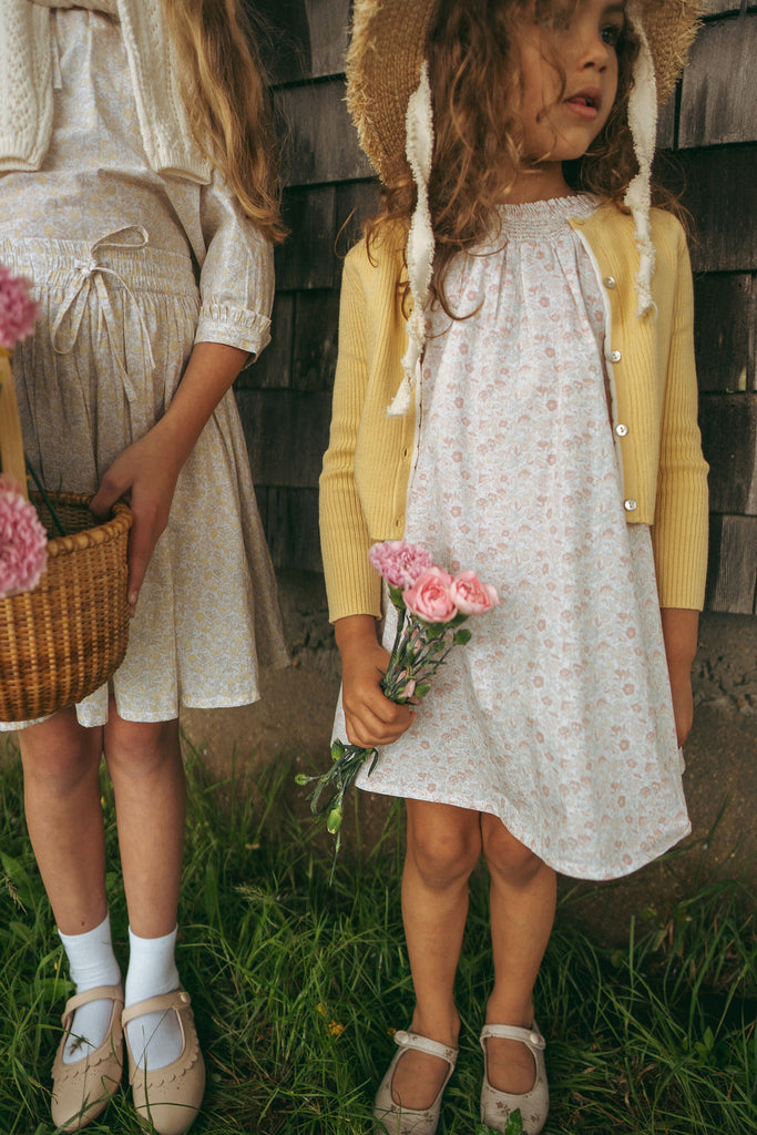 Lil Legs Scallop Rib Cardigan - Yellow