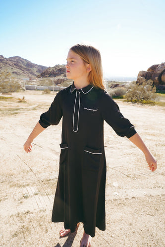 Coco Blanc Maxi Silk Shirt Dress - Black