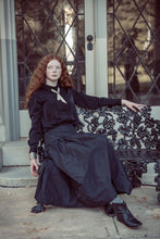 Load image into Gallery viewer, Coco Blanc Front Pleat Blouse With Cream Collar And Velvet Criss Cross