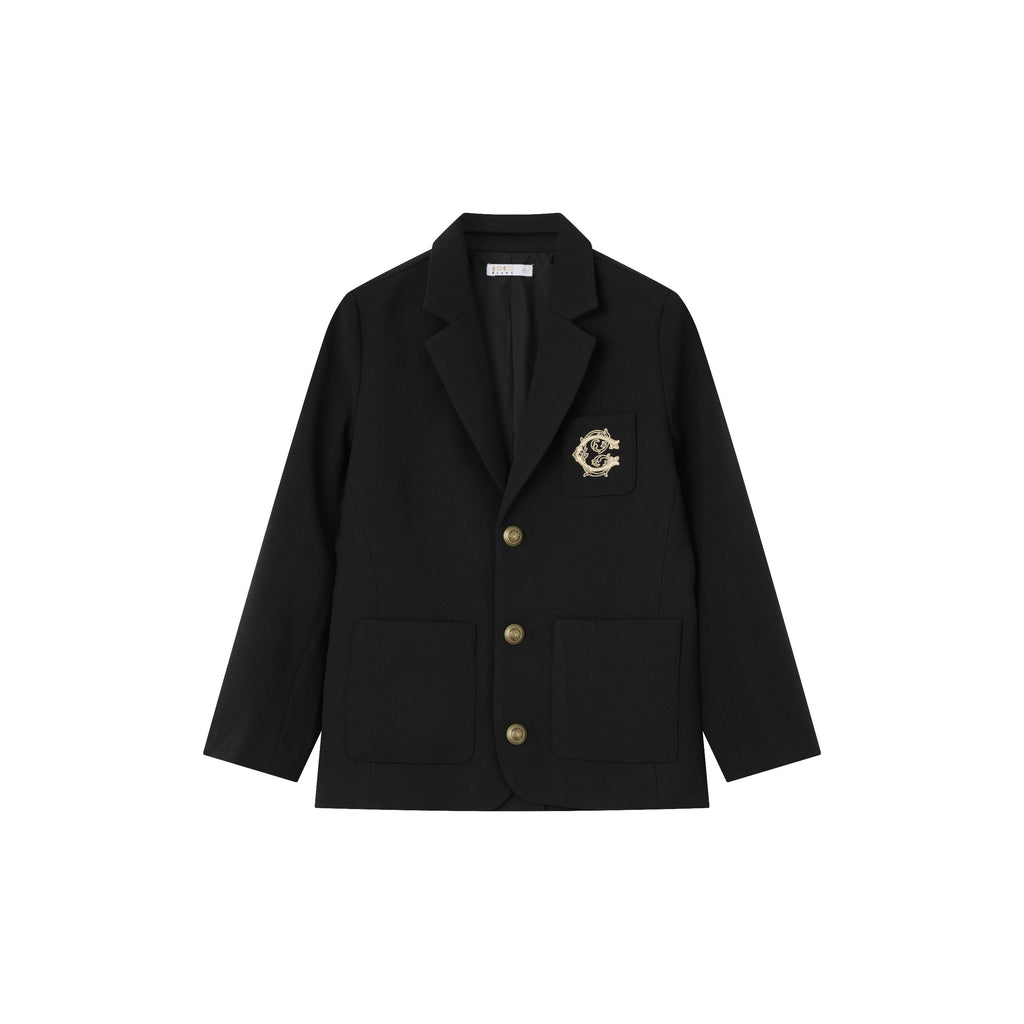 Coco Blanc Woven Blazer - Black