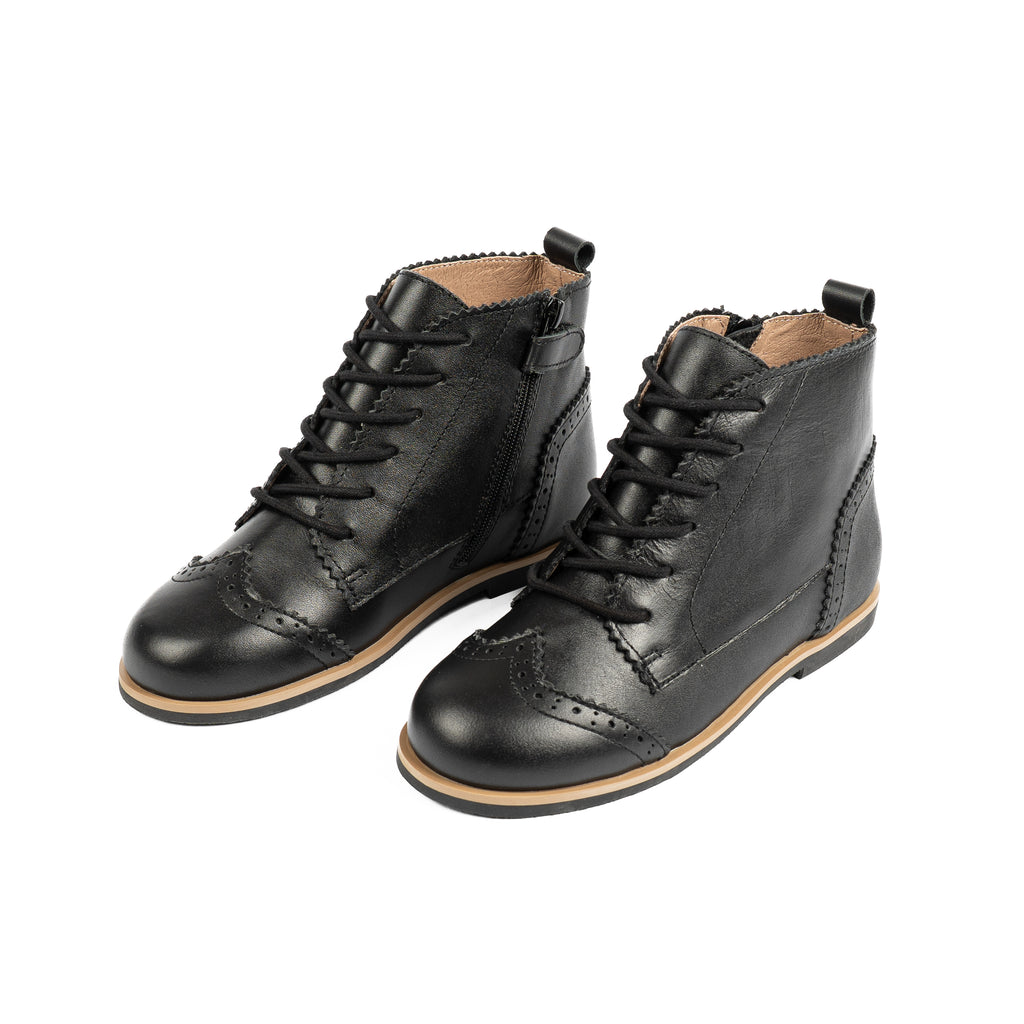 Camille Shoes Emily Vintage Black Leather