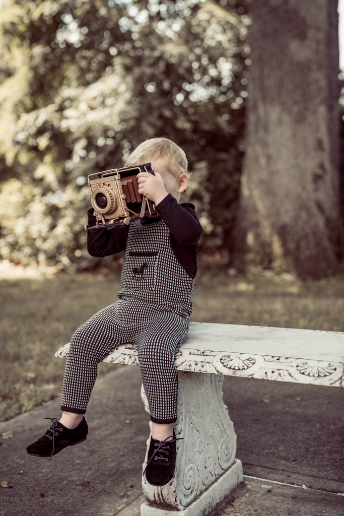 Coco Blanc Long Knit Romper With Black Embroidered Rocking Horse On Pocket - Black/White