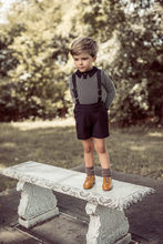 Load image into Gallery viewer, Coco Blanc Black Suspender Shorts