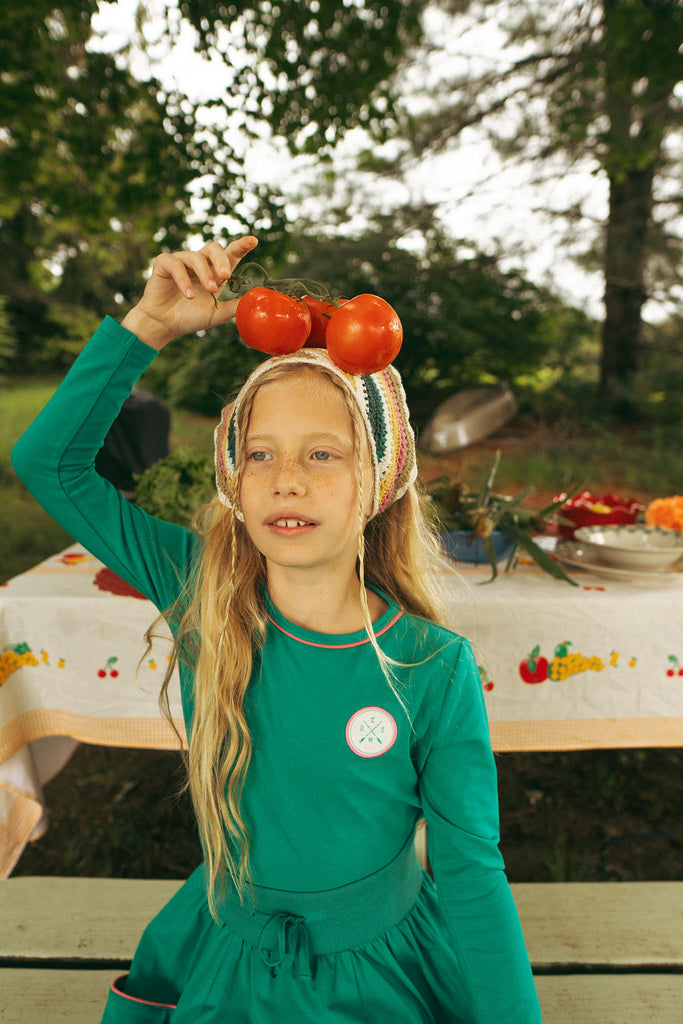Lil Legs Boating Crew Girls Tee - Electric Green (Long Sleeve)